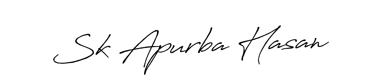 Make a beautiful signature design for name Sk Apurba Hasan. With this signature (Antro_Vectra_Bolder) style, you can create a handwritten signature for free. Sk Apurba Hasan signature style 7 images and pictures png