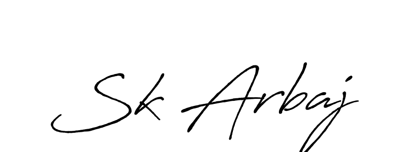 Use a signature maker to create a handwritten signature online. With this signature software, you can design (Antro_Vectra_Bolder) your own signature for name Sk Arbaj. Sk Arbaj signature style 7 images and pictures png