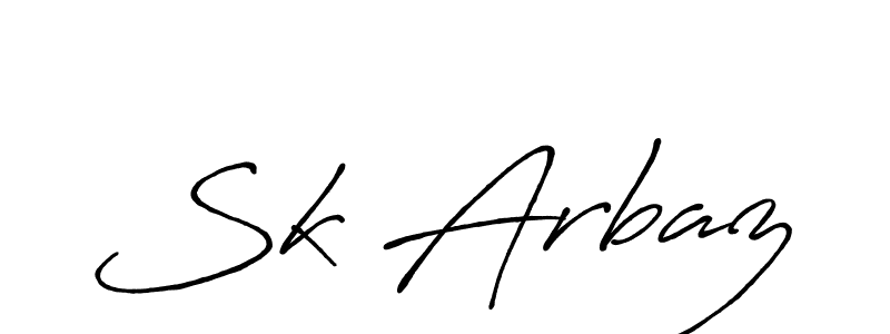How to make Sk Arbaz name signature. Use Antro_Vectra_Bolder style for creating short signs online. This is the latest handwritten sign. Sk Arbaz signature style 7 images and pictures png