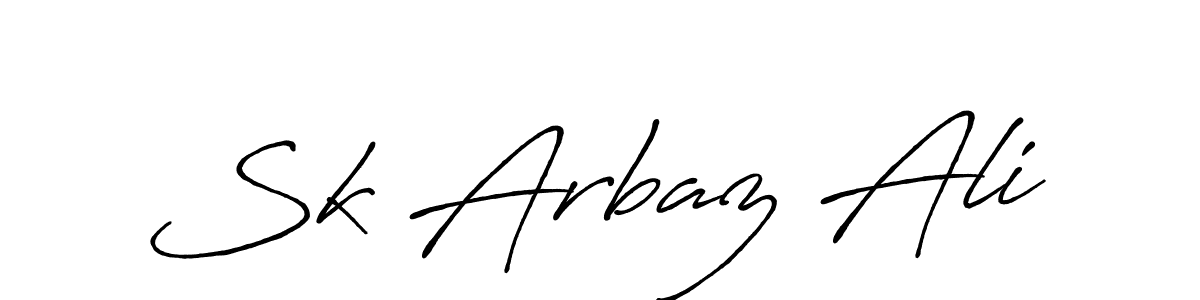 How to make Sk Arbaz Ali name signature. Use Antro_Vectra_Bolder style for creating short signs online. This is the latest handwritten sign. Sk Arbaz Ali signature style 7 images and pictures png
