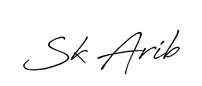 Use a signature maker to create a handwritten signature online. With this signature software, you can design (Antro_Vectra_Bolder) your own signature for name Sk Arib. Sk Arib signature style 7 images and pictures png