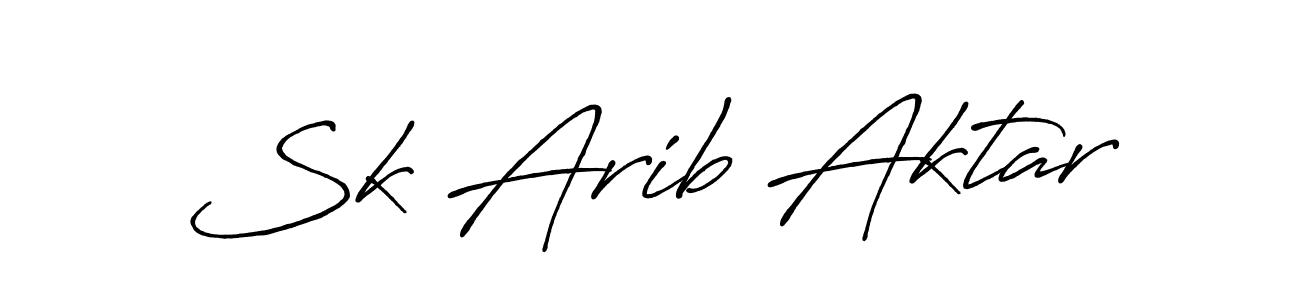 Create a beautiful signature design for name Sk Arib Aktar. With this signature (Antro_Vectra_Bolder) fonts, you can make a handwritten signature for free. Sk Arib Aktar signature style 7 images and pictures png