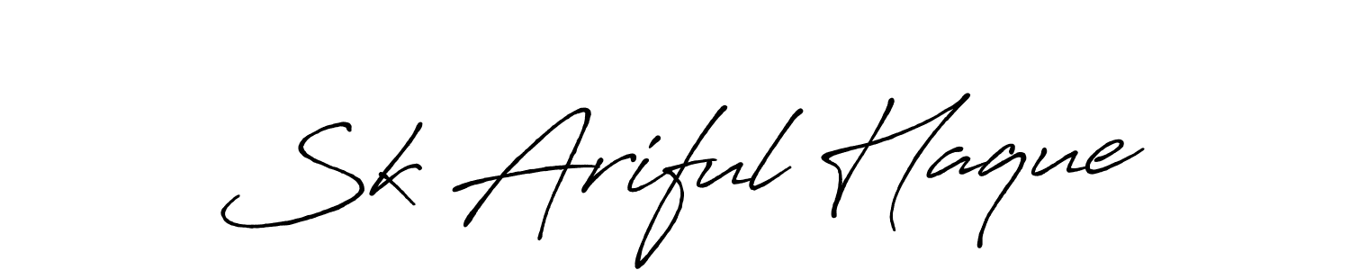 The best way (Antro_Vectra_Bolder) to make a short signature is to pick only two or three words in your name. The name Sk Ariful Haque include a total of six letters. For converting this name. Sk Ariful Haque signature style 7 images and pictures png