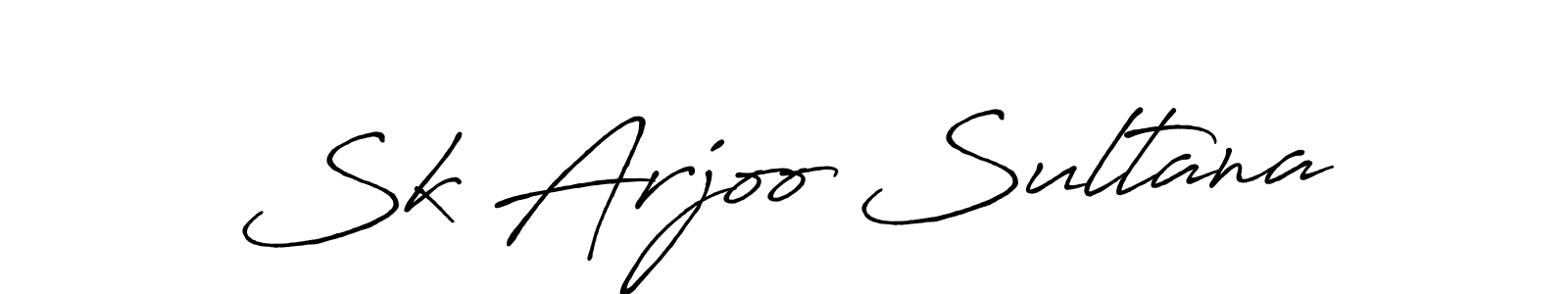 Create a beautiful signature design for name Sk Arjoo Sultana. With this signature (Antro_Vectra_Bolder) fonts, you can make a handwritten signature for free. Sk Arjoo Sultana signature style 7 images and pictures png