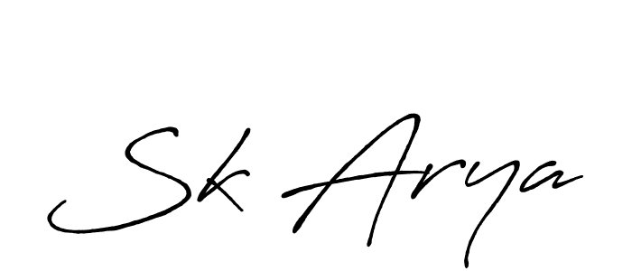 Sk Arya stylish signature style. Best Handwritten Sign (Antro_Vectra_Bolder) for my name. Handwritten Signature Collection Ideas for my name Sk Arya. Sk Arya signature style 7 images and pictures png