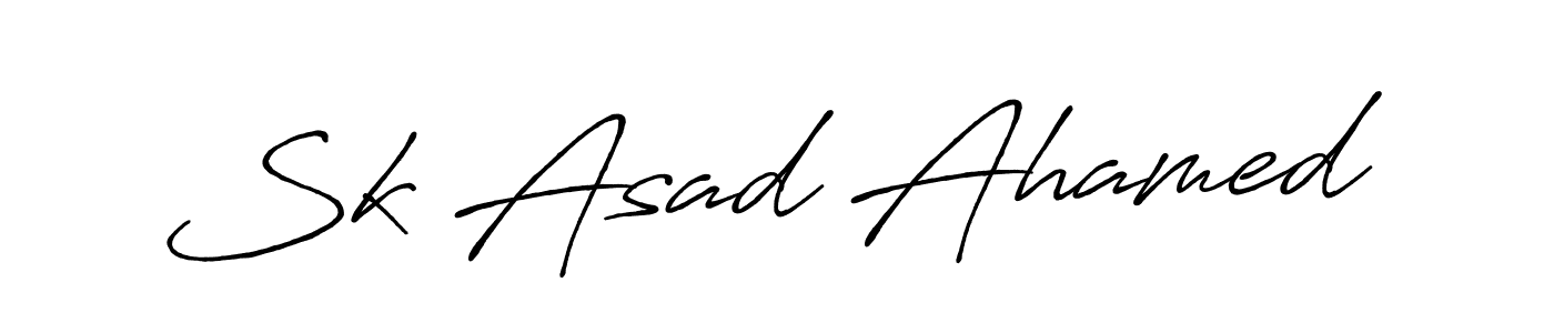 Make a beautiful signature design for name Sk Asad Ahamed. With this signature (Antro_Vectra_Bolder) style, you can create a handwritten signature for free. Sk Asad Ahamed signature style 7 images and pictures png