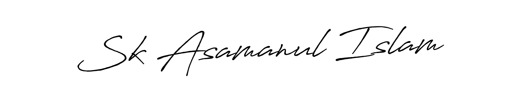 Make a beautiful signature design for name Sk Asamanul Islam. With this signature (Antro_Vectra_Bolder) style, you can create a handwritten signature for free. Sk Asamanul Islam signature style 7 images and pictures png