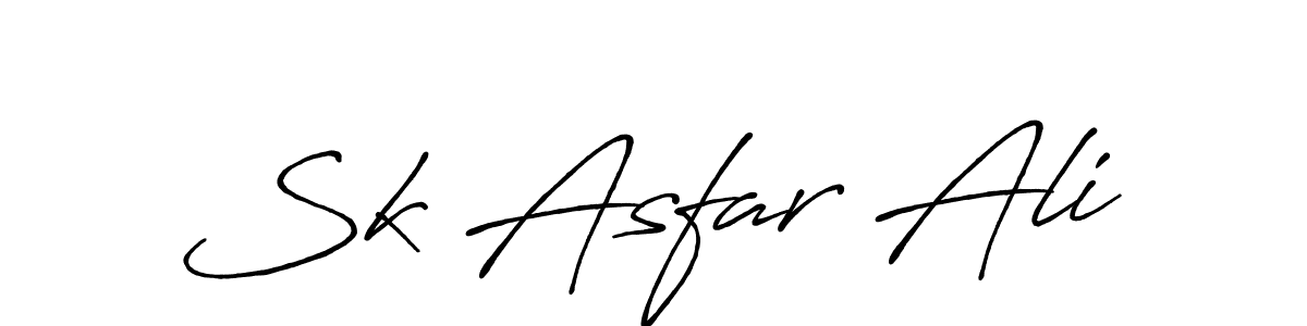 How to make Sk Asfar Ali name signature. Use Antro_Vectra_Bolder style for creating short signs online. This is the latest handwritten sign. Sk Asfar Ali signature style 7 images and pictures png