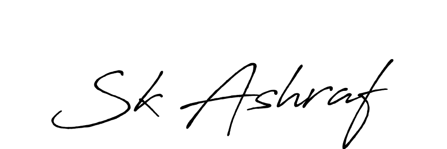 How to make Sk Ashraf name signature. Use Antro_Vectra_Bolder style for creating short signs online. This is the latest handwritten sign. Sk Ashraf signature style 7 images and pictures png