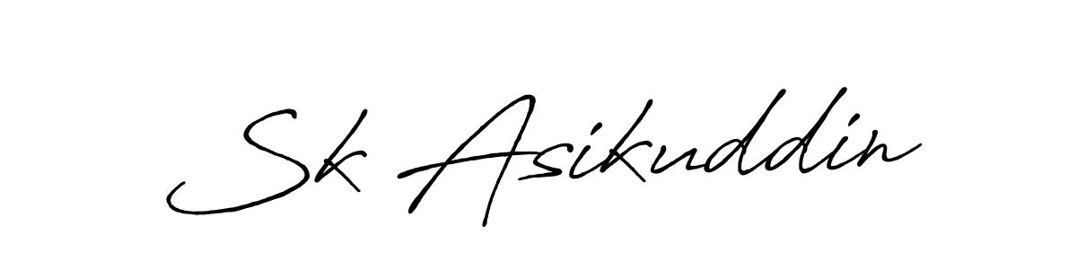 Create a beautiful signature design for name Sk Asikuddin. With this signature (Antro_Vectra_Bolder) fonts, you can make a handwritten signature for free. Sk Asikuddin signature style 7 images and pictures png