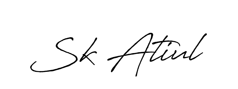 Use a signature maker to create a handwritten signature online. With this signature software, you can design (Antro_Vectra_Bolder) your own signature for name Sk Atiul. Sk Atiul signature style 7 images and pictures png