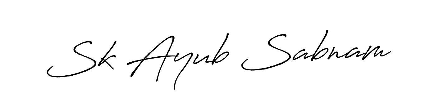 Create a beautiful signature design for name Sk Ayub Sabnam. With this signature (Antro_Vectra_Bolder) fonts, you can make a handwritten signature for free. Sk Ayub Sabnam signature style 7 images and pictures png
