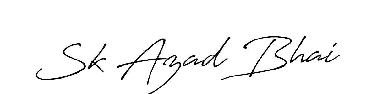 Design your own signature with our free online signature maker. With this signature software, you can create a handwritten (Antro_Vectra_Bolder) signature for name Sk Azad Bhai. Sk Azad Bhai signature style 7 images and pictures png