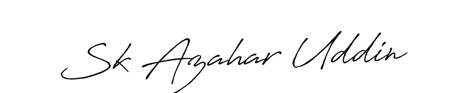 Create a beautiful signature design for name Sk Azahar Uddin. With this signature (Antro_Vectra_Bolder) fonts, you can make a handwritten signature for free. Sk Azahar Uddin signature style 7 images and pictures png