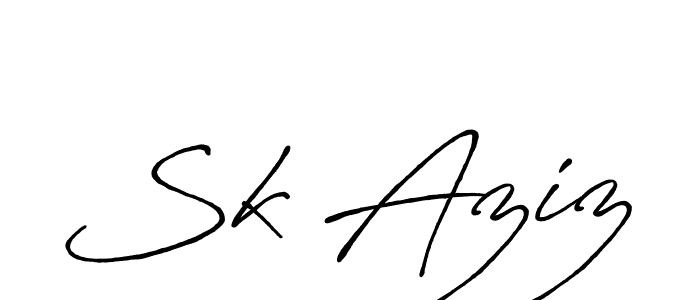 Also we have Sk Aziz name is the best signature style. Create professional handwritten signature collection using Antro_Vectra_Bolder autograph style. Sk Aziz signature style 7 images and pictures png