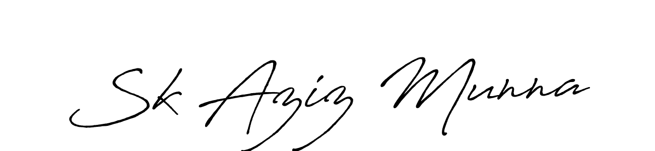 The best way (Antro_Vectra_Bolder) to make a short signature is to pick only two or three words in your name. The name Sk Aziz Munna include a total of six letters. For converting this name. Sk Aziz Munna signature style 7 images and pictures png
