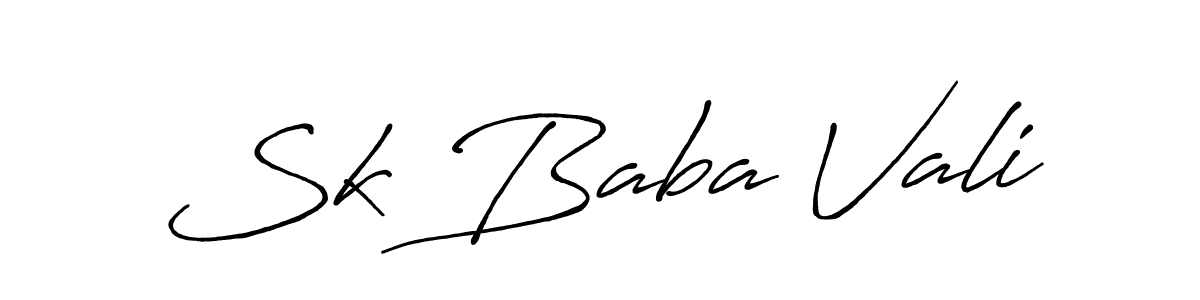 How to make Sk Baba Vali name signature. Use Antro_Vectra_Bolder style for creating short signs online. This is the latest handwritten sign. Sk Baba Vali signature style 7 images and pictures png