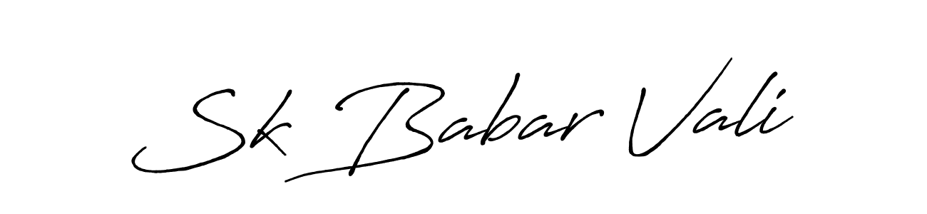 Create a beautiful signature design for name Sk Babar Vali. With this signature (Antro_Vectra_Bolder) fonts, you can make a handwritten signature for free. Sk Babar Vali signature style 7 images and pictures png