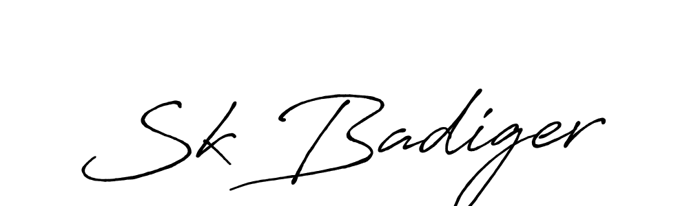 Use a signature maker to create a handwritten signature online. With this signature software, you can design (Antro_Vectra_Bolder) your own signature for name Sk Badiger. Sk Badiger signature style 7 images and pictures png