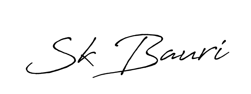 How to make Sk Bauri name signature. Use Antro_Vectra_Bolder style for creating short signs online. This is the latest handwritten sign. Sk Bauri signature style 7 images and pictures png