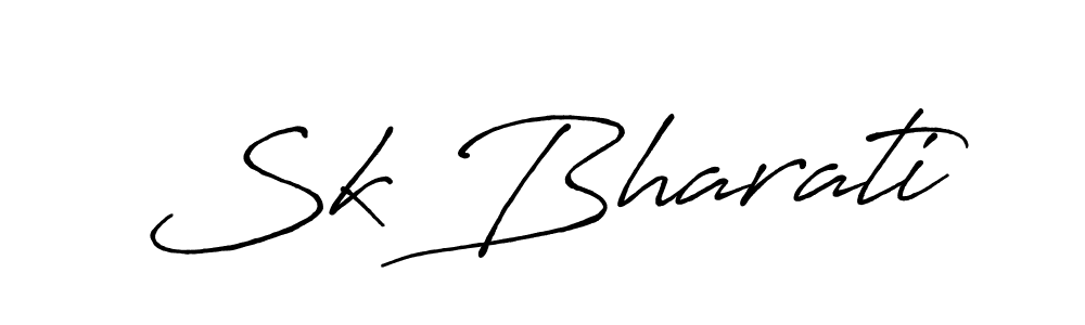 Make a beautiful signature design for name Sk Bharati. With this signature (Antro_Vectra_Bolder) style, you can create a handwritten signature for free. Sk Bharati signature style 7 images and pictures png