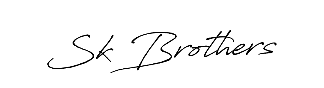 Make a beautiful signature design for name Sk Brothers. With this signature (Antro_Vectra_Bolder) style, you can create a handwritten signature for free. Sk Brothers signature style 7 images and pictures png