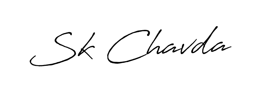 Create a beautiful signature design for name Sk Chavda. With this signature (Antro_Vectra_Bolder) fonts, you can make a handwritten signature for free. Sk Chavda signature style 7 images and pictures png