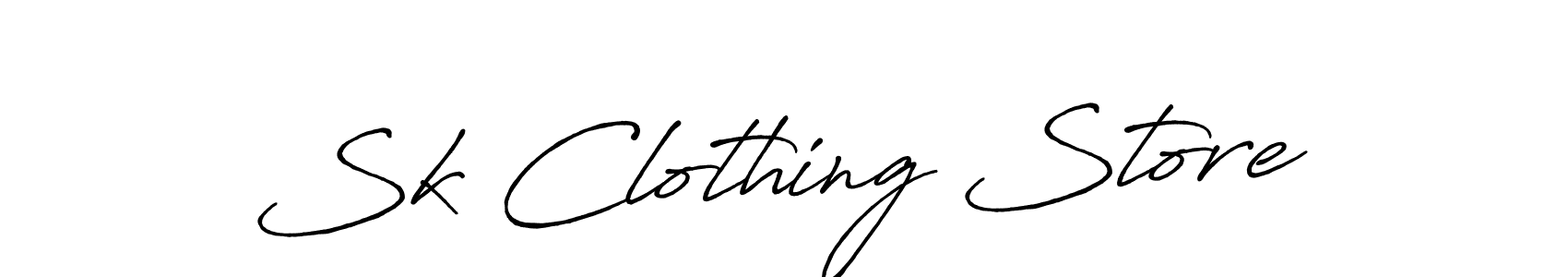 Use a signature maker to create a handwritten signature online. With this signature software, you can design (Antro_Vectra_Bolder) your own signature for name Sk Clothing Store. Sk Clothing Store signature style 7 images and pictures png