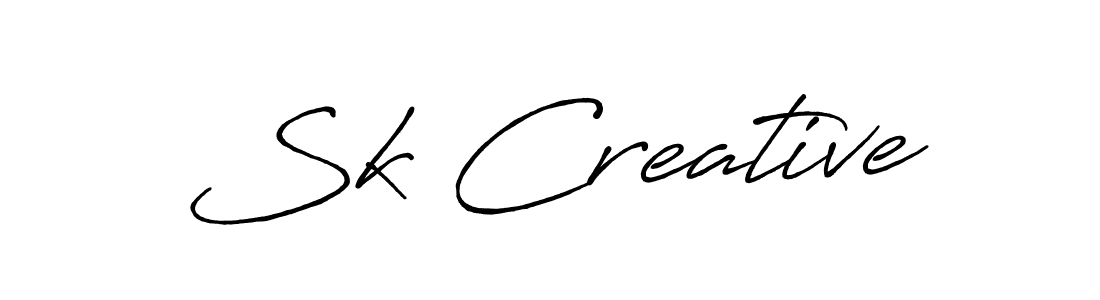 if you are searching for the best signature style for your name Sk Creative. so please give up your signature search. here we have designed multiple signature styles  using Antro_Vectra_Bolder. Sk Creative signature style 7 images and pictures png