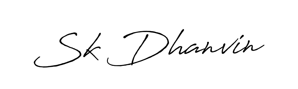 Sk Dhanvin stylish signature style. Best Handwritten Sign (Antro_Vectra_Bolder) for my name. Handwritten Signature Collection Ideas for my name Sk Dhanvin. Sk Dhanvin signature style 7 images and pictures png