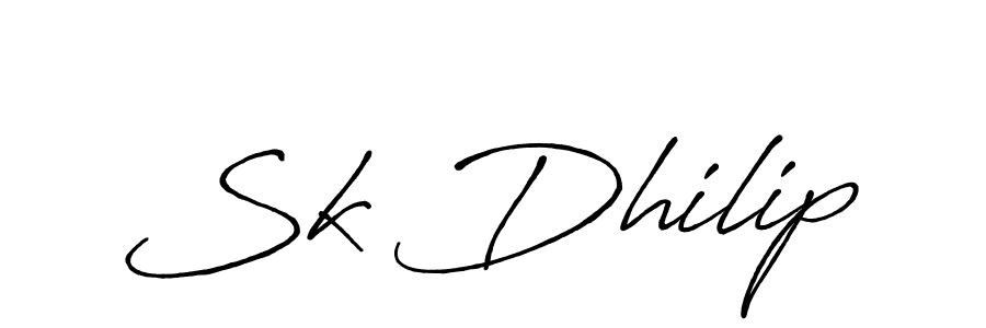 This is the best signature style for the Sk Dhilip name. Also you like these signature font (Antro_Vectra_Bolder). Mix name signature. Sk Dhilip signature style 7 images and pictures png