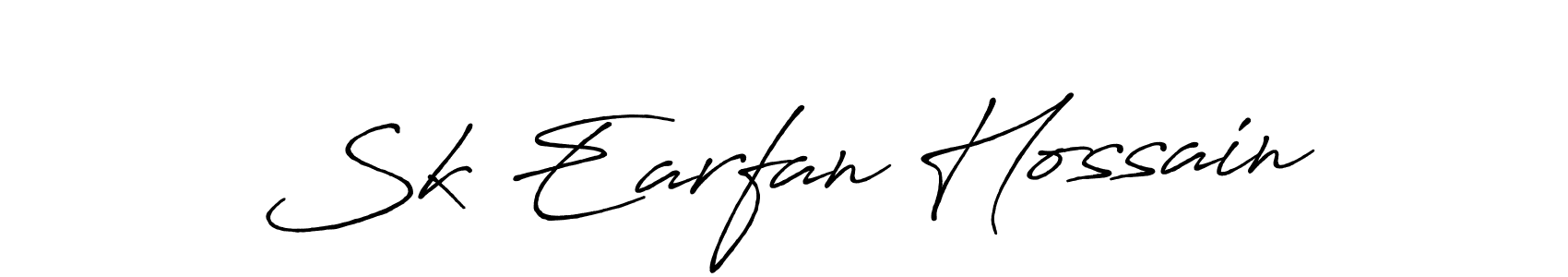 Create a beautiful signature design for name Sk Earfan Hossain. With this signature (Antro_Vectra_Bolder) fonts, you can make a handwritten signature for free. Sk Earfan Hossain signature style 7 images and pictures png