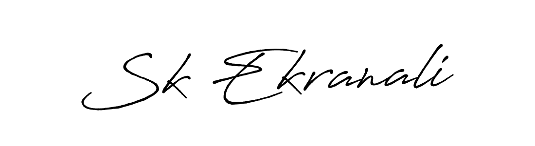 How to make Sk Ekranali name signature. Use Antro_Vectra_Bolder style for creating short signs online. This is the latest handwritten sign. Sk Ekranali signature style 7 images and pictures png