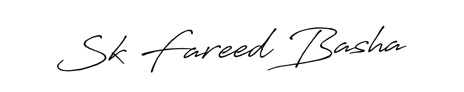 Use a signature maker to create a handwritten signature online. With this signature software, you can design (Antro_Vectra_Bolder) your own signature for name Sk Fareed Basha. Sk Fareed Basha signature style 7 images and pictures png