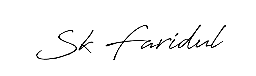 Make a beautiful signature design for name Sk Faridul. With this signature (Antro_Vectra_Bolder) style, you can create a handwritten signature for free. Sk Faridul signature style 7 images and pictures png