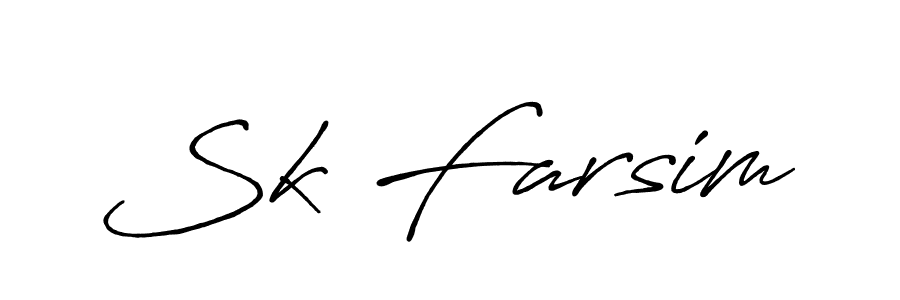 Design your own signature with our free online signature maker. With this signature software, you can create a handwritten (Antro_Vectra_Bolder) signature for name Sk Farsim. Sk Farsim signature style 7 images and pictures png