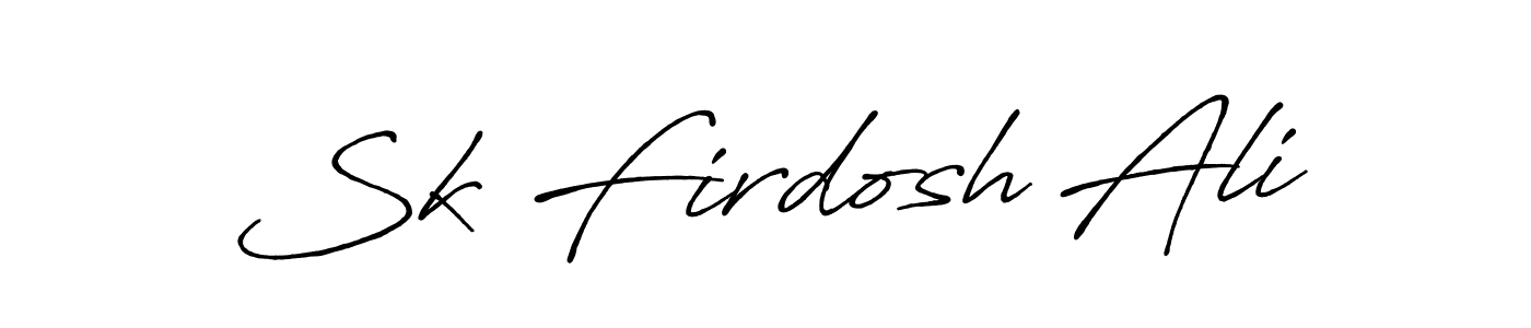 Also we have Sk Firdosh Ali name is the best signature style. Create professional handwritten signature collection using Antro_Vectra_Bolder autograph style. Sk Firdosh Ali signature style 7 images and pictures png