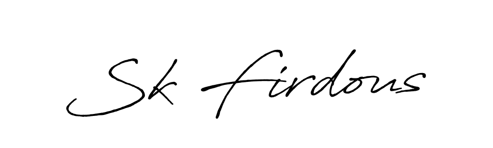 Make a beautiful signature design for name Sk Firdous. Use this online signature maker to create a handwritten signature for free. Sk Firdous signature style 7 images and pictures png