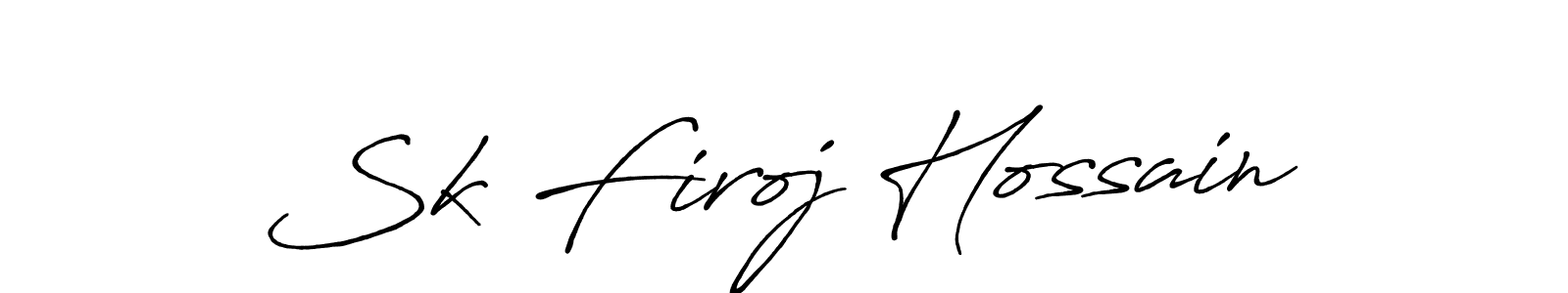 Use a signature maker to create a handwritten signature online. With this signature software, you can design (Antro_Vectra_Bolder) your own signature for name Sk Firoj Hossain. Sk Firoj Hossain signature style 7 images and pictures png