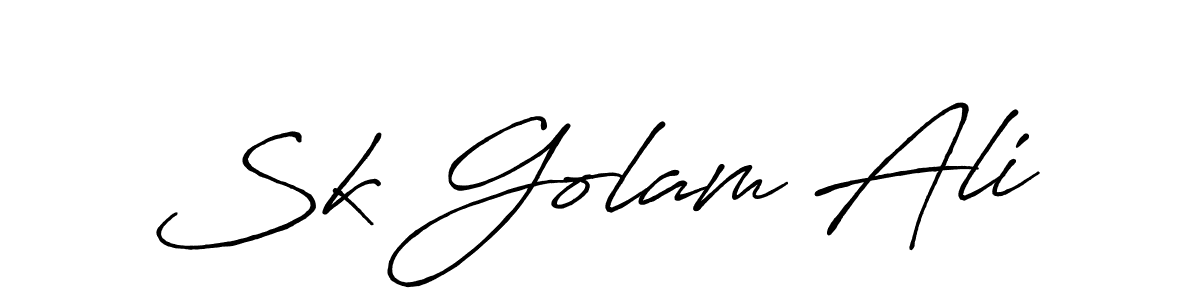 How to make Sk Golam Ali name signature. Use Antro_Vectra_Bolder style for creating short signs online. This is the latest handwritten sign. Sk Golam Ali signature style 7 images and pictures png