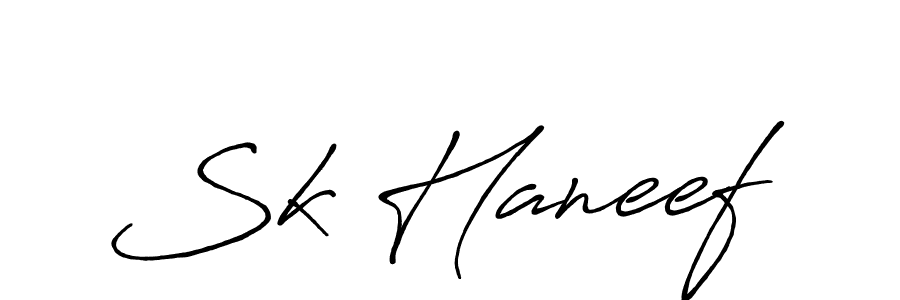How to make Sk Haneef signature? Antro_Vectra_Bolder is a professional autograph style. Create handwritten signature for Sk Haneef name. Sk Haneef signature style 7 images and pictures png