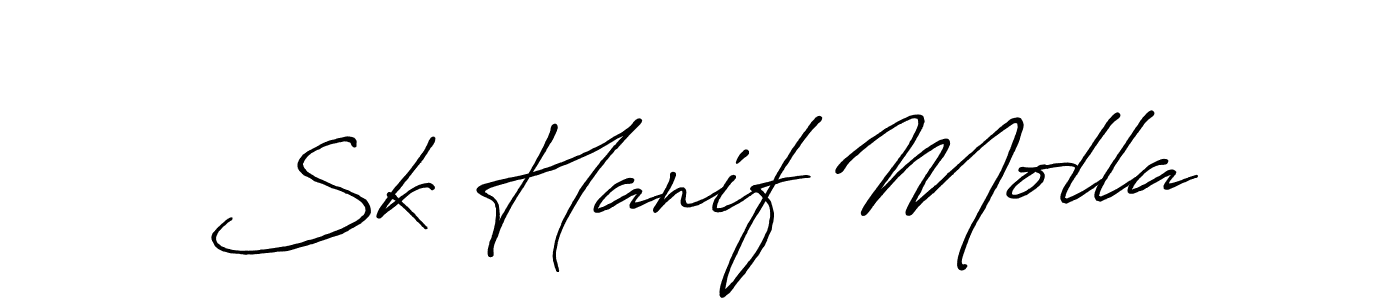 Create a beautiful signature design for name Sk Hanif Molla. With this signature (Antro_Vectra_Bolder) fonts, you can make a handwritten signature for free. Sk Hanif Molla signature style 7 images and pictures png