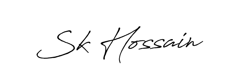 Make a beautiful signature design for name Sk Hossain. With this signature (Antro_Vectra_Bolder) style, you can create a handwritten signature for free. Sk Hossain signature style 7 images and pictures png