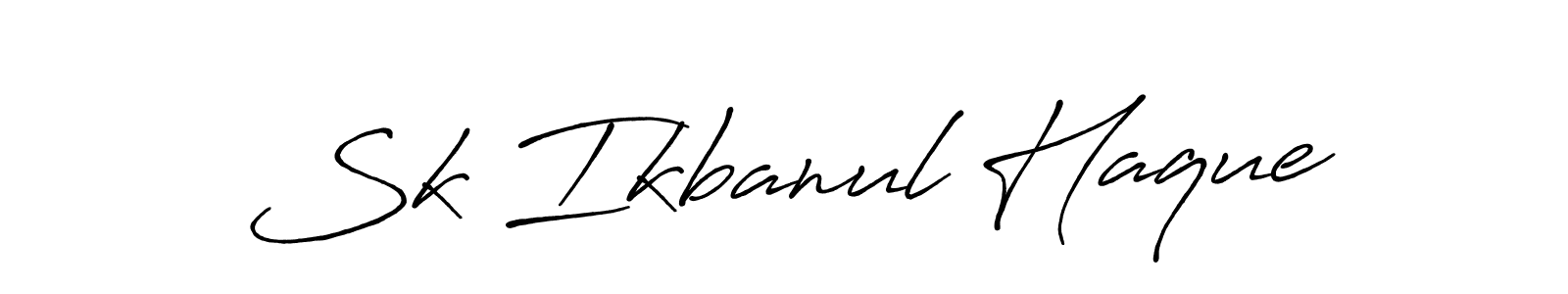 Sk Ikbanul Haque stylish signature style. Best Handwritten Sign (Antro_Vectra_Bolder) for my name. Handwritten Signature Collection Ideas for my name Sk Ikbanul Haque. Sk Ikbanul Haque signature style 7 images and pictures png