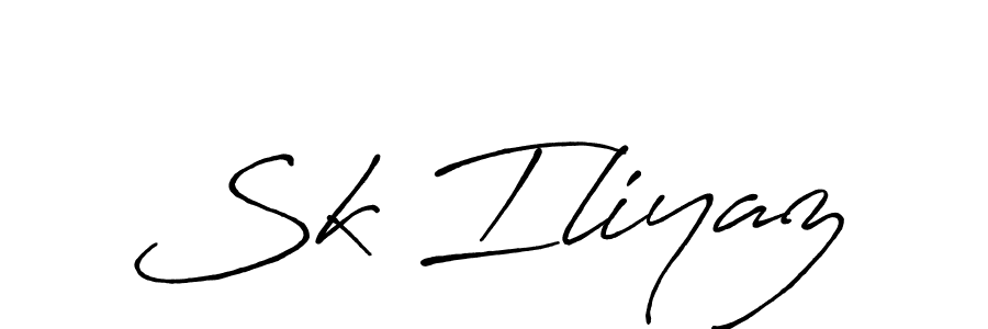 Use a signature maker to create a handwritten signature online. With this signature software, you can design (Antro_Vectra_Bolder) your own signature for name Sk Iliyaz. Sk Iliyaz signature style 7 images and pictures png