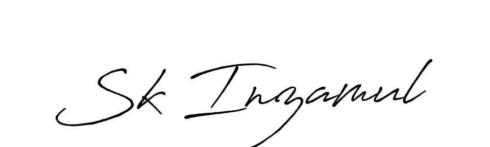 How to make Sk Inzamul name signature. Use Antro_Vectra_Bolder style for creating short signs online. This is the latest handwritten sign. Sk Inzamul signature style 7 images and pictures png