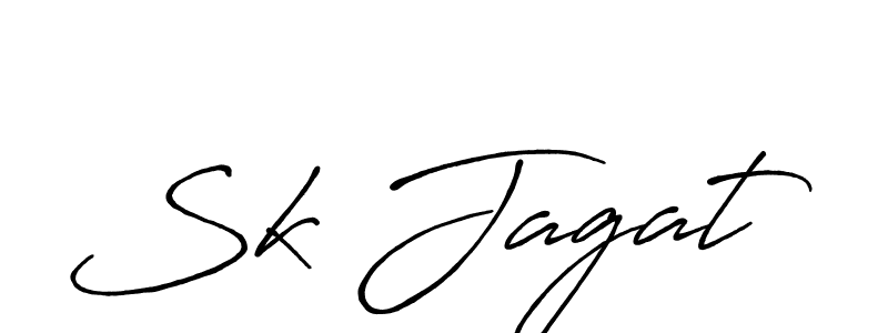 Create a beautiful signature design for name Sk Jagat. With this signature (Antro_Vectra_Bolder) fonts, you can make a handwritten signature for free. Sk Jagat signature style 7 images and pictures png