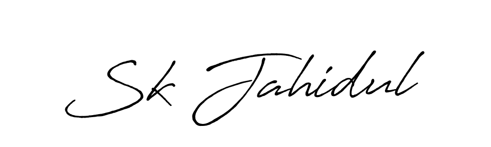 How to make Sk Jahidul name signature. Use Antro_Vectra_Bolder style for creating short signs online. This is the latest handwritten sign. Sk Jahidul signature style 7 images and pictures png