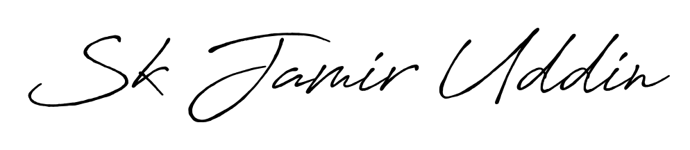 Designed for modern professionals: Sk Jamir Uddin name signature crafted with Antro_Vectra_Bolder script. Ready for digital PDF workflows. Sk Jamir Uddin signature style 7 images and pictures png