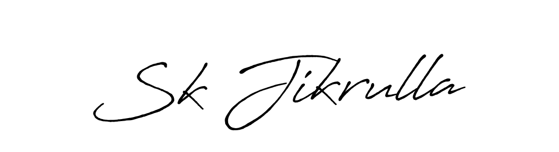 Make a beautiful signature design for name Sk Jikrulla. With this signature (Antro_Vectra_Bolder) style, you can create a handwritten signature for free. Sk Jikrulla signature style 7 images and pictures png